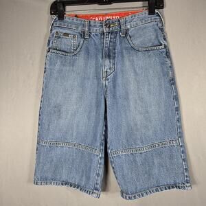 Ecko Unltd Denim Bermuda Shorts Boys 14 28 Blue Baggy Jorts Y2K Hip Hop Panther